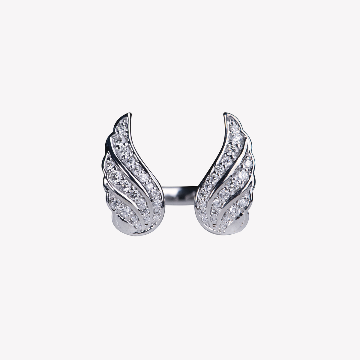 White gold hot sale angel wing ring