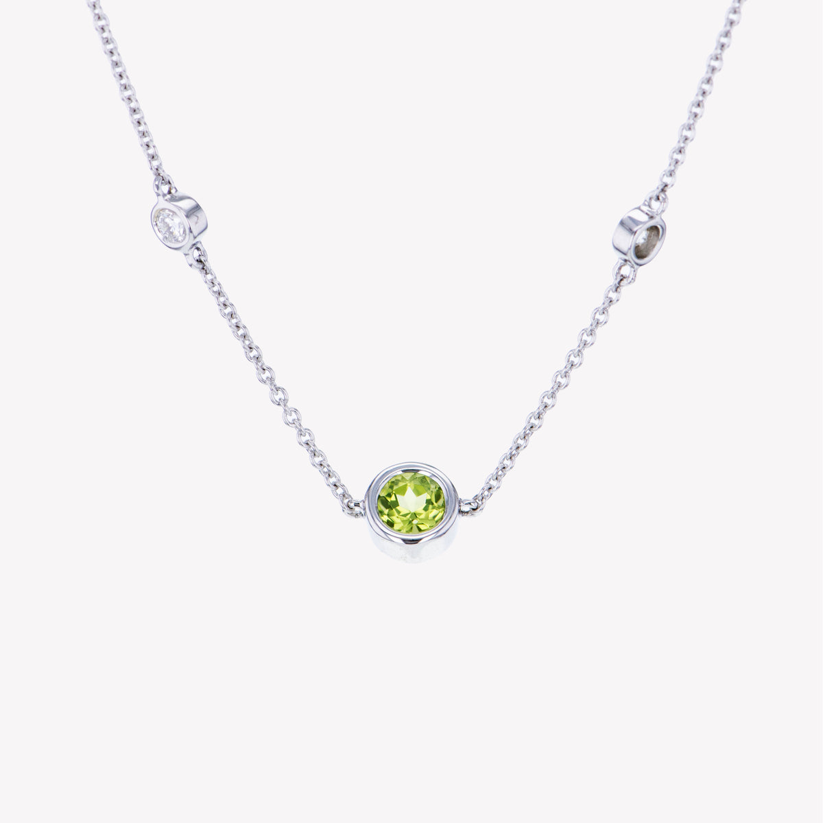 White gold sale peridot pendant