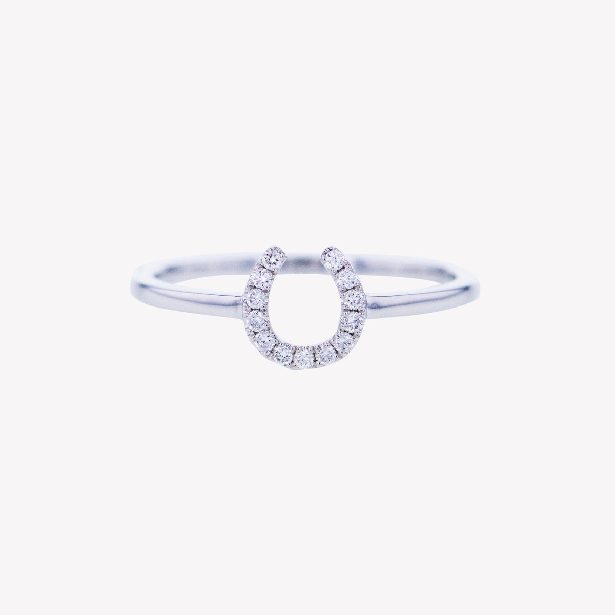 White gold horseshoe store ring