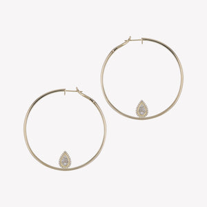 
                  
                    Yellow Gold Hoops with Pear Cluster Add-on
                  
                