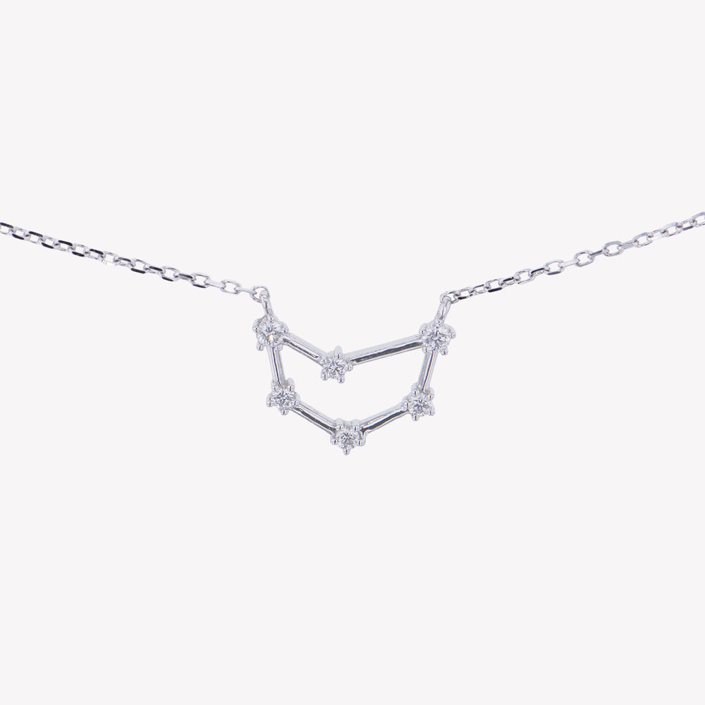 W/G Capricorn Diamond Pendant With Chain