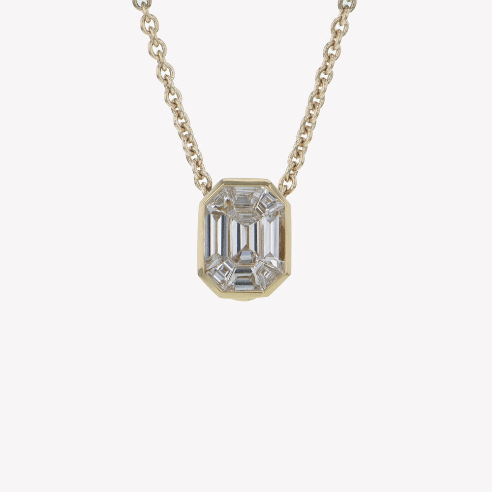 Detachable Yellow Gold Emerald Head with Chain