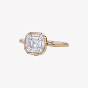 
                  
                    Detachable Rose Gold Asscher Head with Round Band
                  
                