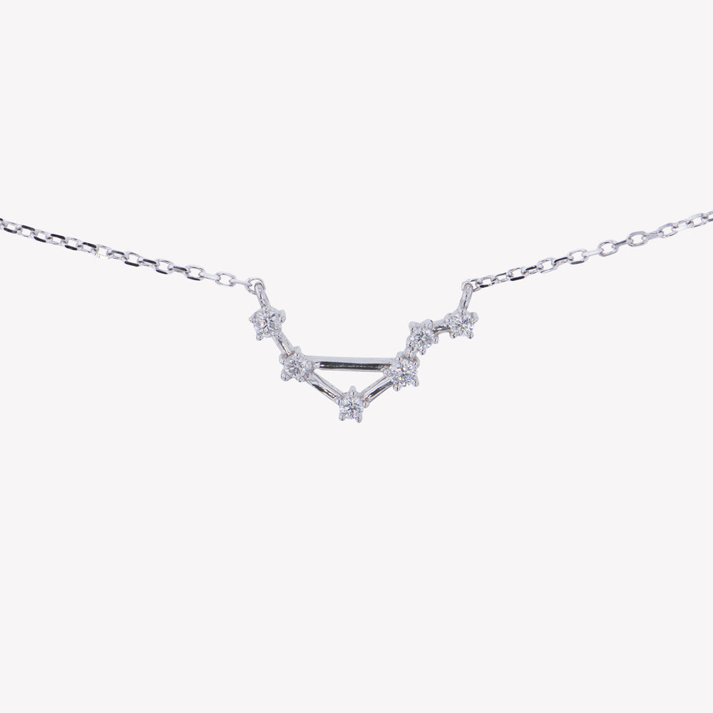 W/G Libra Diamond Pendant With Chain