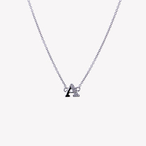 
                  
                    Letter A Diamond Pendant With Chain in White Gold
                  
                