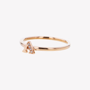 
                  
                    Letter A Diamond Ring in Rose Gold
                  
                