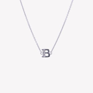 
                  
                    Letter B Diamond Pendant With Chain in White Gold
                  
                