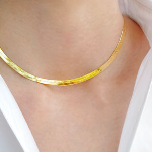 
                  
                    Yellow Gold Herringbone Necklace
                  
                