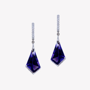 
                  
                    W/G Purple Amethyst Diamond Earrings
                  
                