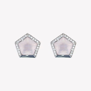 
                  
                    W/G Rose Quartz Diamond Earrings
                  
                
