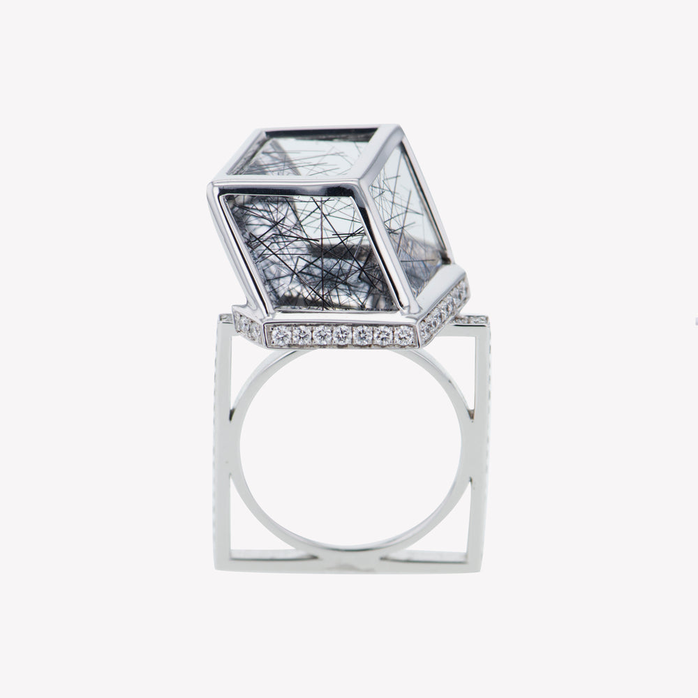 
                  
                    W/G Rutilated Quartz Diamond Ring
                  
                