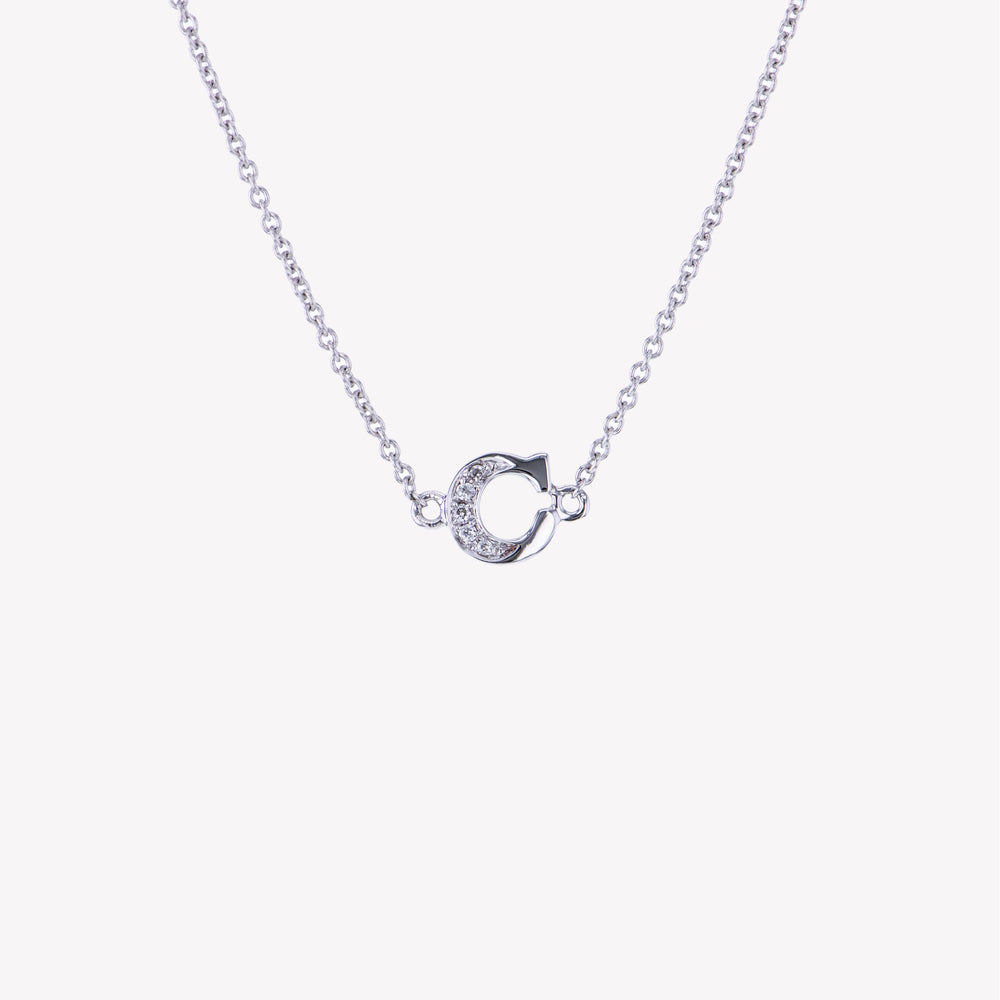 
                  
                    Letter C Diamond Pendant With Chain in White Gold
                  
                
