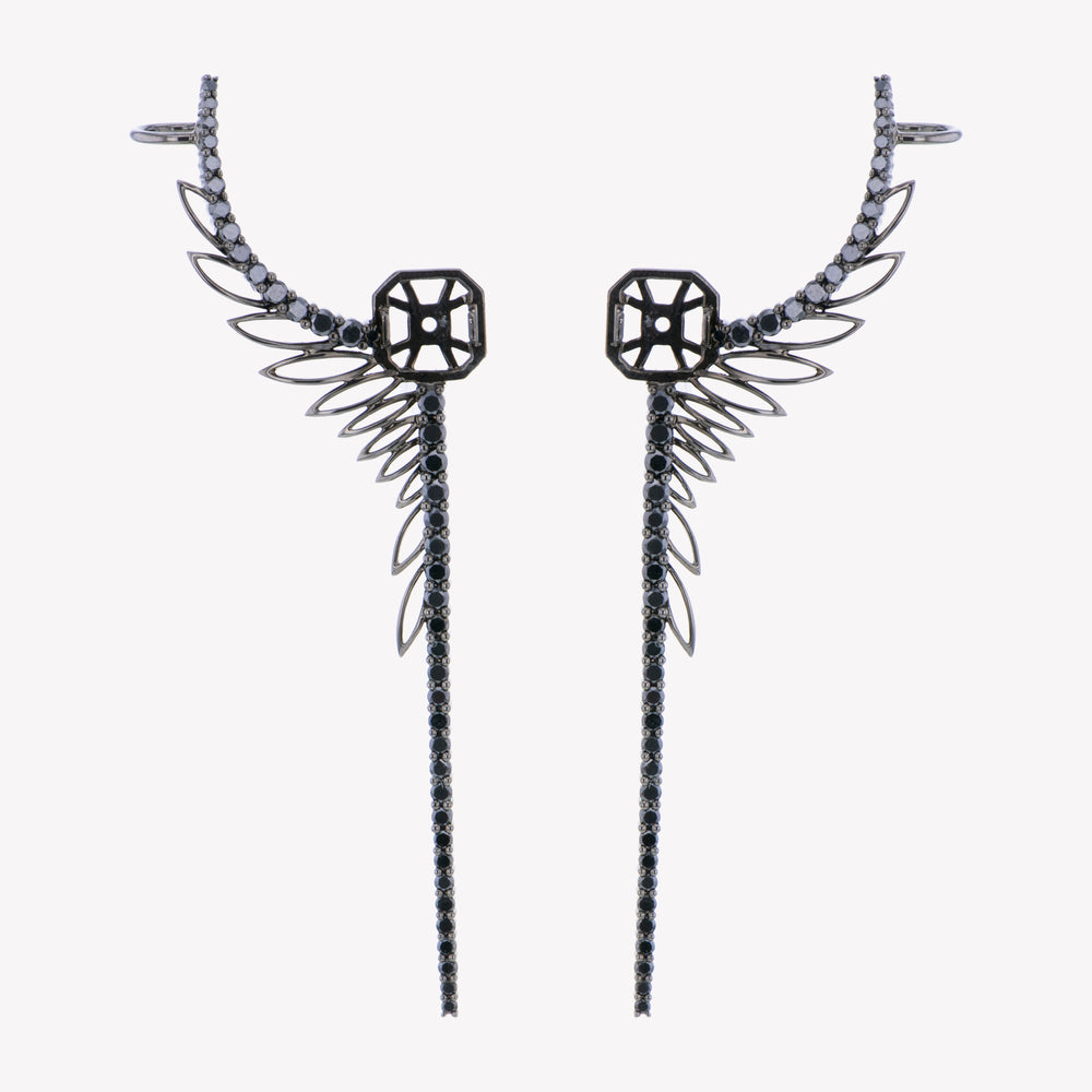 Wing Inspired Accessories For Black Gold Asscher Studs