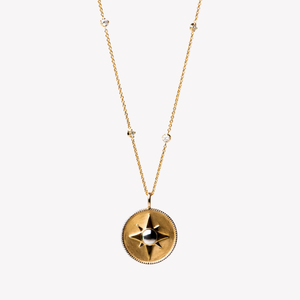 
                  
                    Helios By Nixalina | White/Yellow Gold Pendant & Chain with Diamonds
                  
                