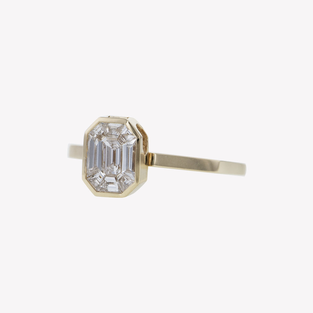 Detachable Yellow Gold Emerald Head with Octa Band