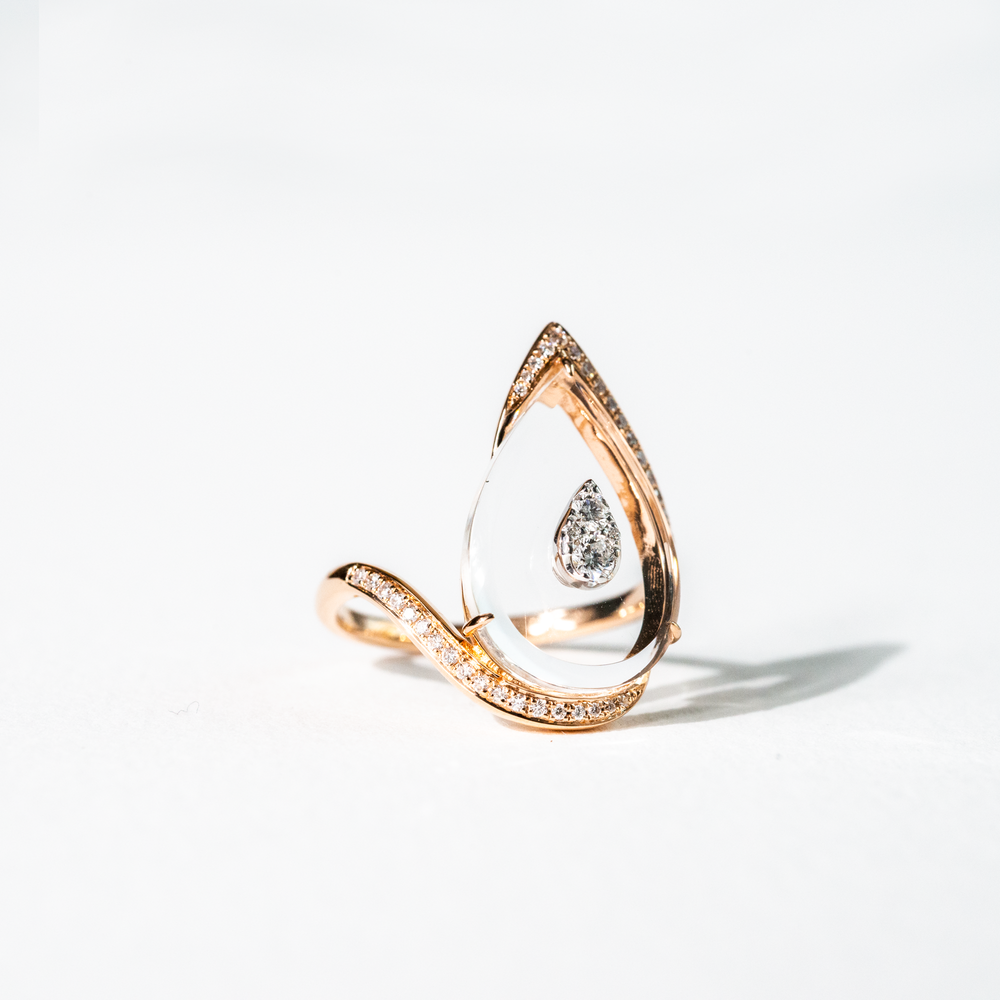 
                  
                    Floating Diamond Teardrop Ring
                  
                