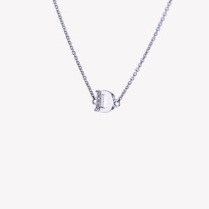 
                  
                    Letter D Diamond Pendant With Chain in White Gold
                  
                