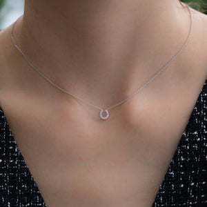 
                  
                    Horse Shoe Pendant With Chain in White Gold
                  
                