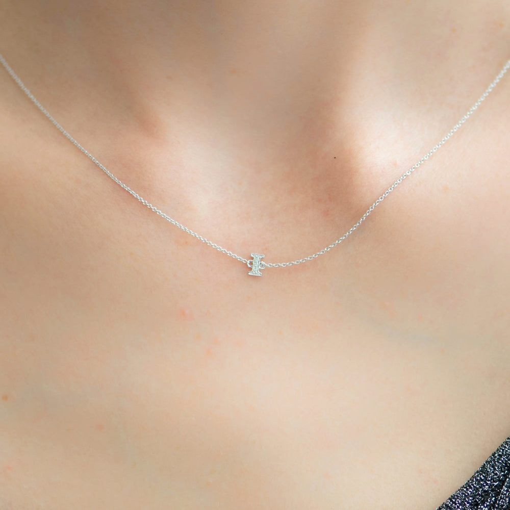 
                  
                    Letter I Diamond Pendant With Chain in White Gold
                  
                