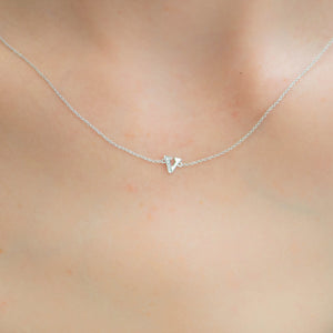 
                  
                    Letter V Diamond Pendant With Chain in White Gold
                  
                