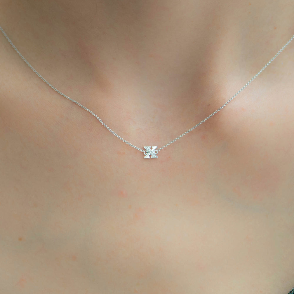 
                  
                    Letter X Diamond Pendant With Chain in White Gold
                  
                