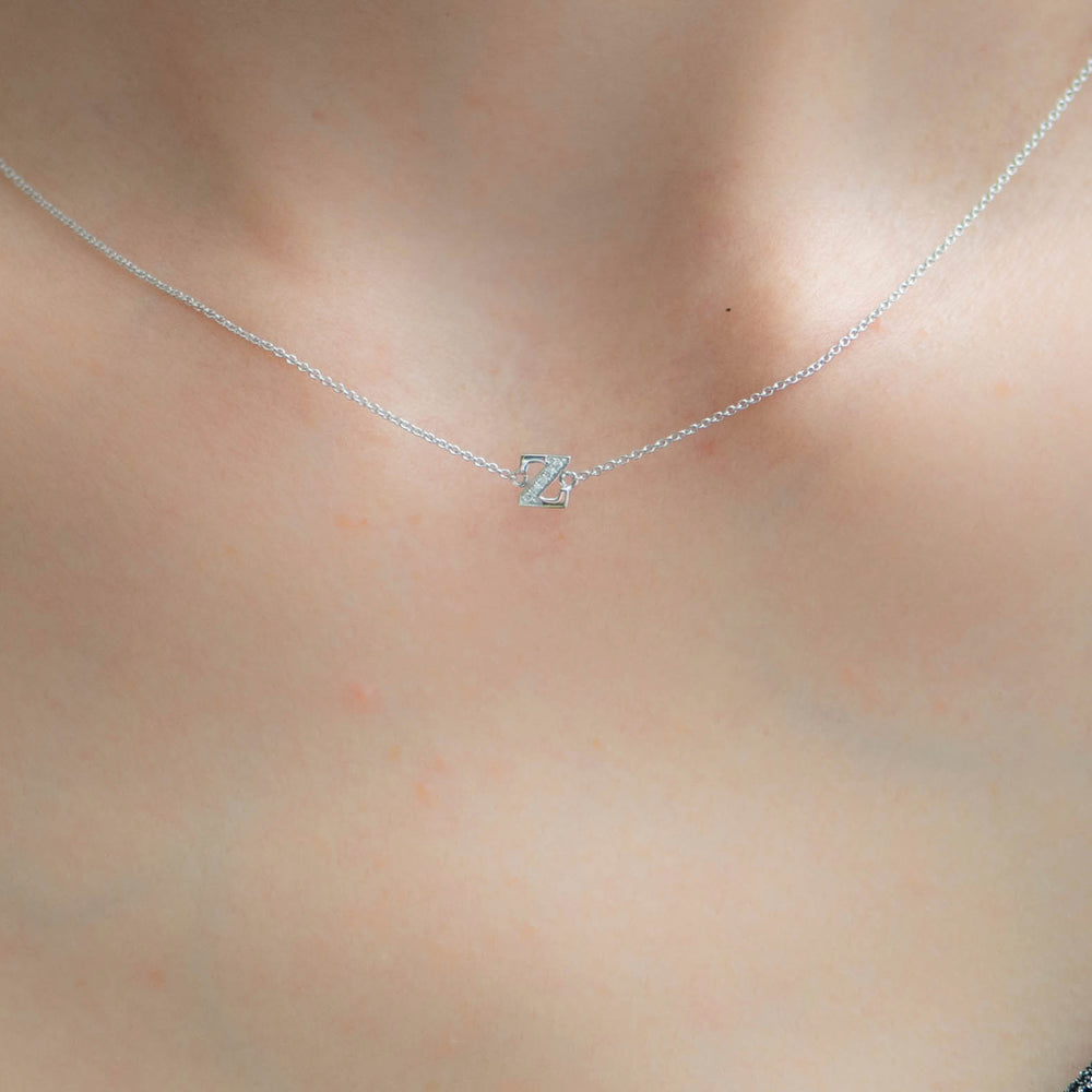 
                  
                    Letter Z Diamond Pendant With Chain in White Gold
                  
                