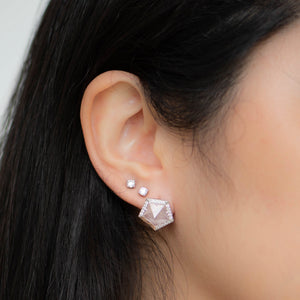 
                  
                    W/G Rose Quartz Diamond Earrings
                  
                