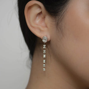
                  
                    White Gold Emerald Studs with Baguette Drop I
                  
                