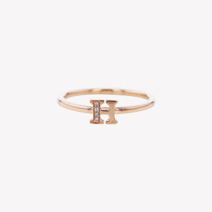 
                  
                    Letter H Diamond Ring in Rose Gold
                  
                