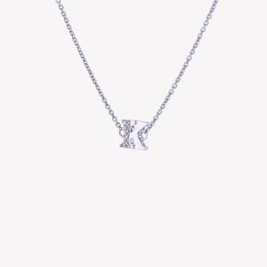 
                  
                    Letter K Diamond Pendant With Chain in White Gold
                  
                
