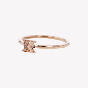 
                  
                    Letter K Diamond Ring in Rose Gold
                  
                