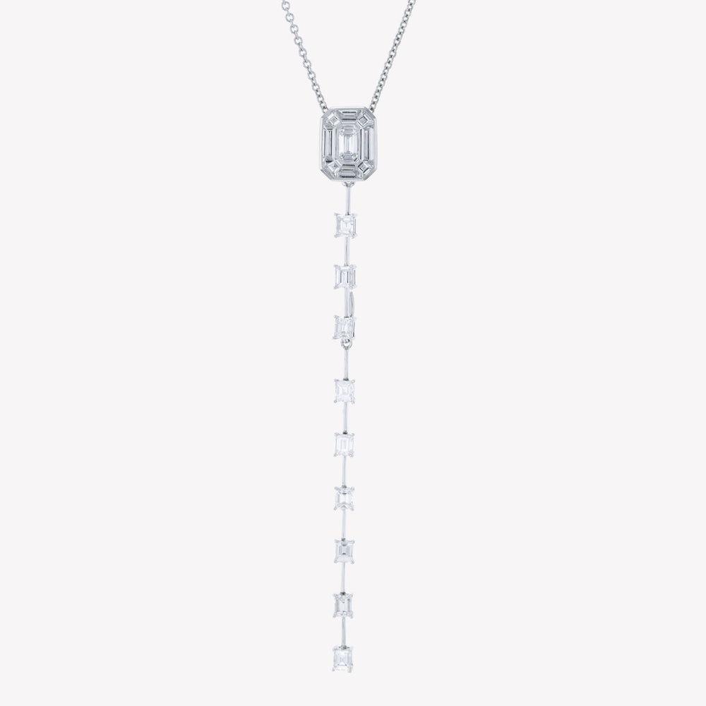 
                  
                    White Gold Emerald Pendant with Baguette Drop II
                  
                