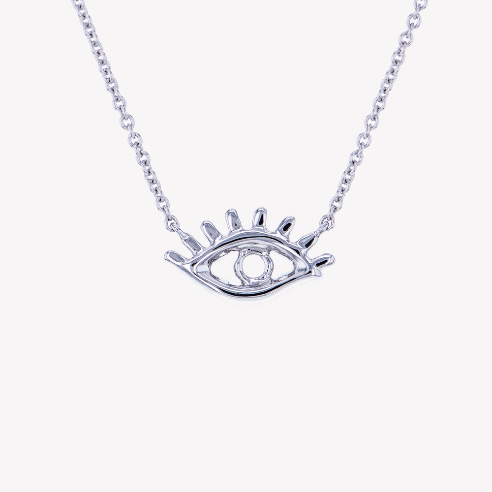 
                  
                    Evil Eye Pendant with Chain in White Gold
                  
                