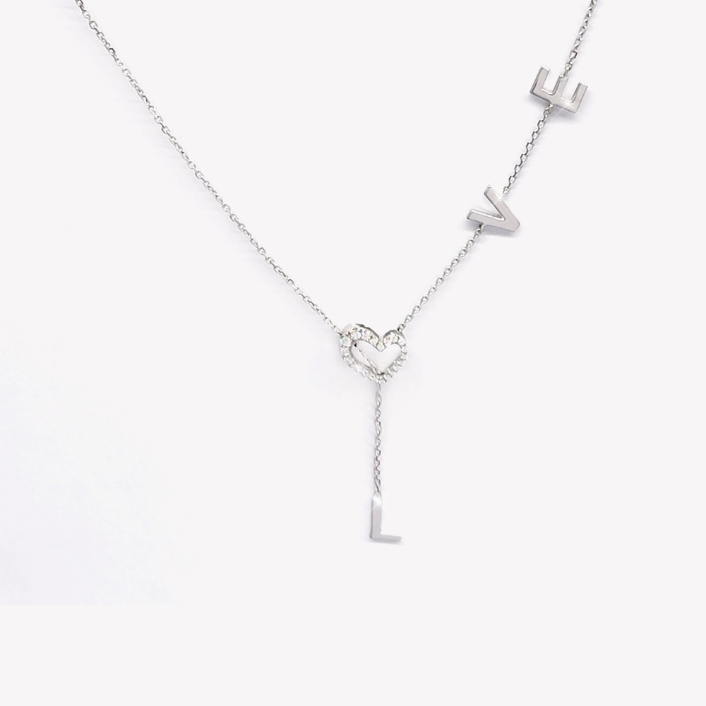 L-O-V-E White Gold with Diamond necklace