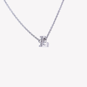 
                  
                    Letter L Diamond Pendant With Chain in White Gold
                  
                