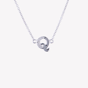 
                  
                    Letter Q Diamond Pendant With Chain in White Gold
                  
                