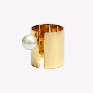 
                  
                    Ocean In A Drop Cigar Band Ring with Pearl
                  
                