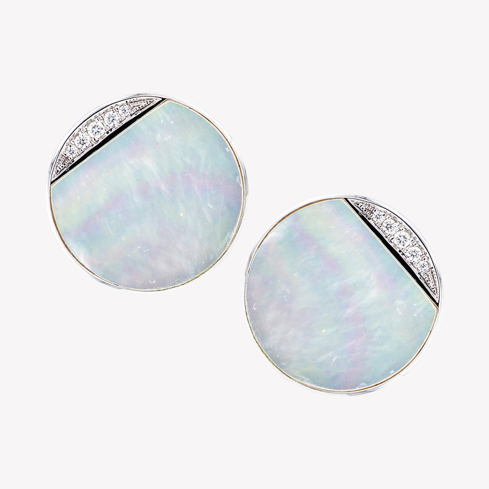 Mother Of Pearl Diamond Earring