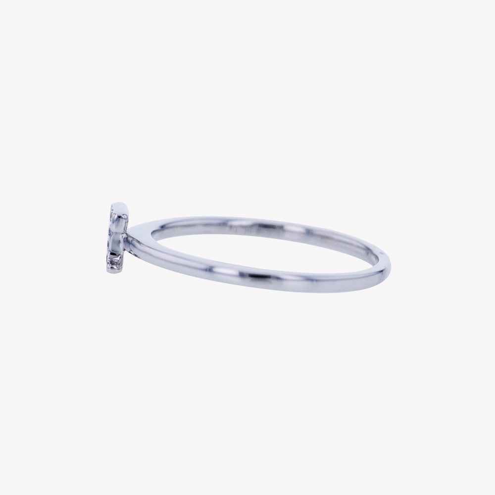 
                  
                    Letter T Diamond Ring in White Gold
                  
                