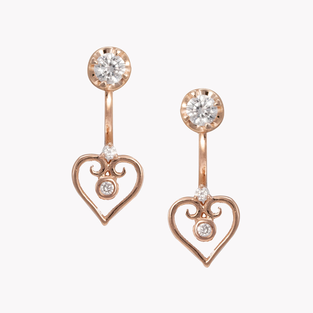 
                  
                    Dreams Come True By Jeraldine (MyBKK Shop) |  Rose Gold Tiara Heart-Shaped Earrings with Diamonds
                  
                