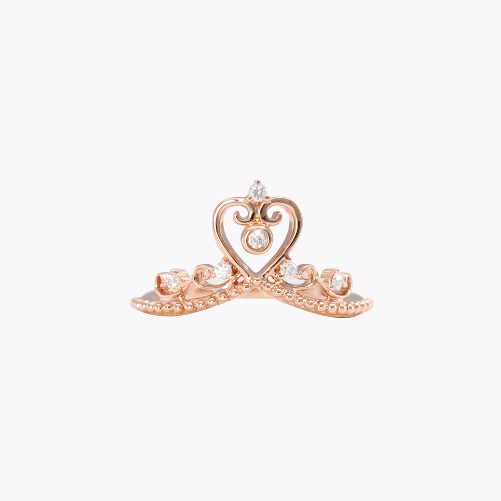 Dreams Come True By Jeraldine (MyBKK Shop) |  Rose Gold Tiara Heart-shaped Ring with Diamonds