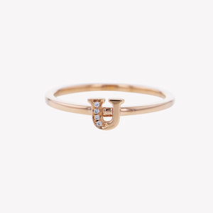 
                  
                    Letter U Diamond Ring in Rose Gold
                  
                