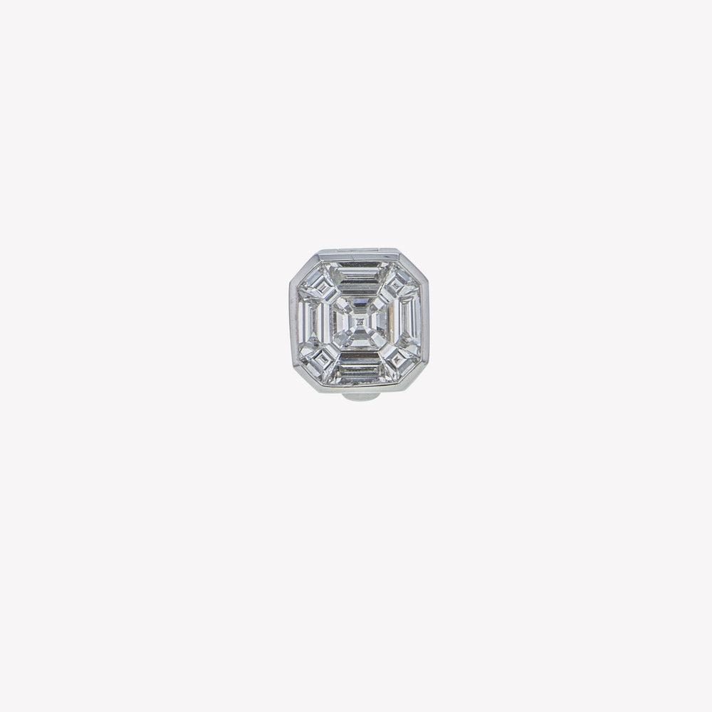 
                  
                    Detachable White Gold Asscher Head with Octa Band
                  
                