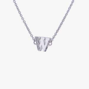 
                  
                    Letter W Diamond Pendant With Chain in White Gold
                  
                