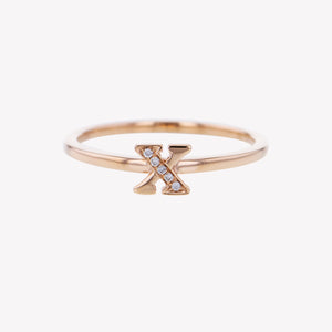 
                  
                    Letter X Diamond Ring in Rose Gold
                  
                