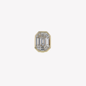 
                  
                    Detachable Yellow Gold Emerald Head with Round Diamond Band
                  
                
