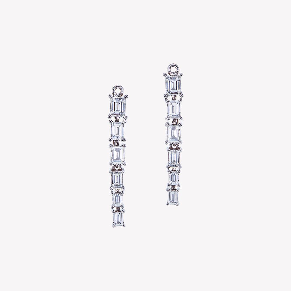 Baguette Drop II for White Gold Emerald Studs