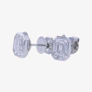 
                  
                    White Gold Emerald Studs with Baguette Drop II
                  
                