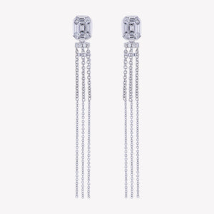
                  
                    White Gold Emerald Studs with Chain Accessories
                  
                