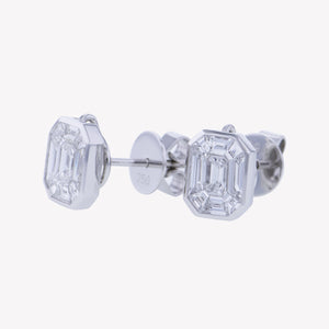 
                  
                    White Gold Emerald Studs with Bolt Accessories
                  
                